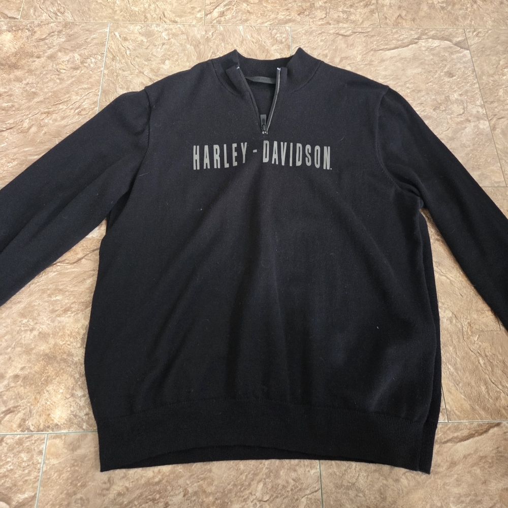 Harley-Davidson Men's Black Zip-Up Sweater